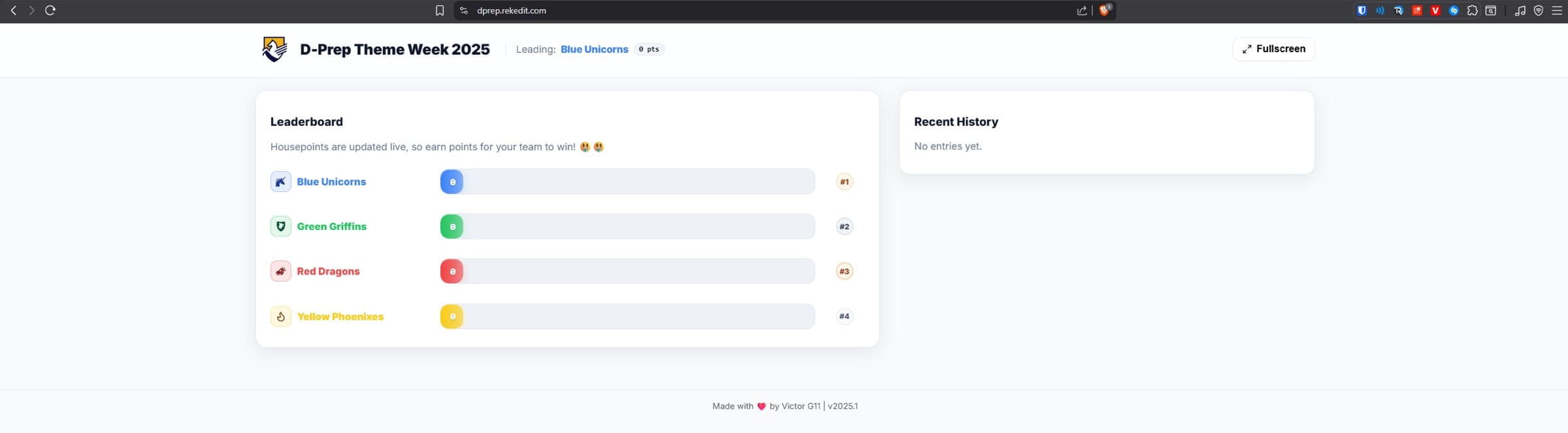 Theme Week Live Leaderboard Platform 1