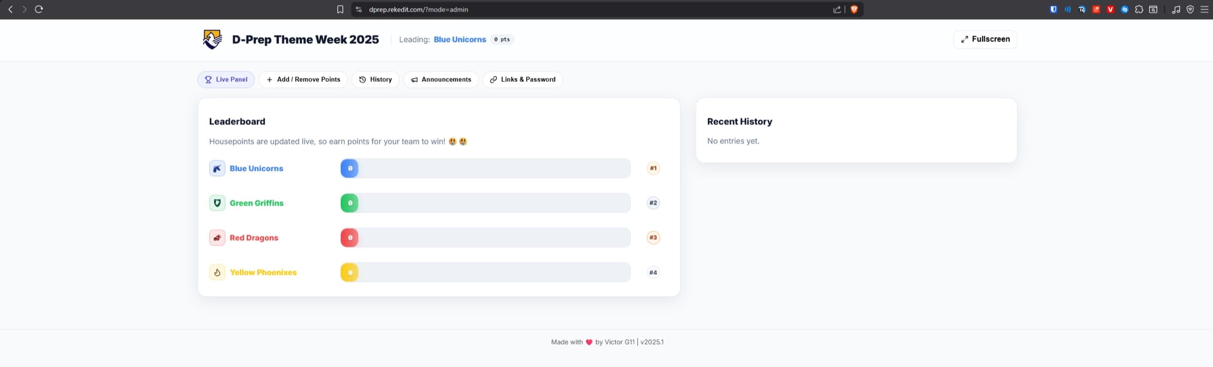 Theme Week Live Leaderboard Platform 3