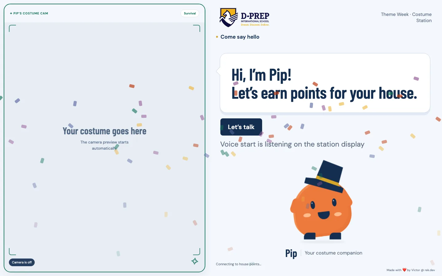 House Points and Pip, the AI Costume Judge, Meet Pip