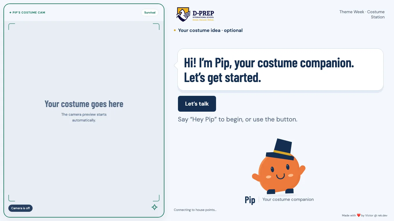 House Points and Pip, the AI Costume Judge 2