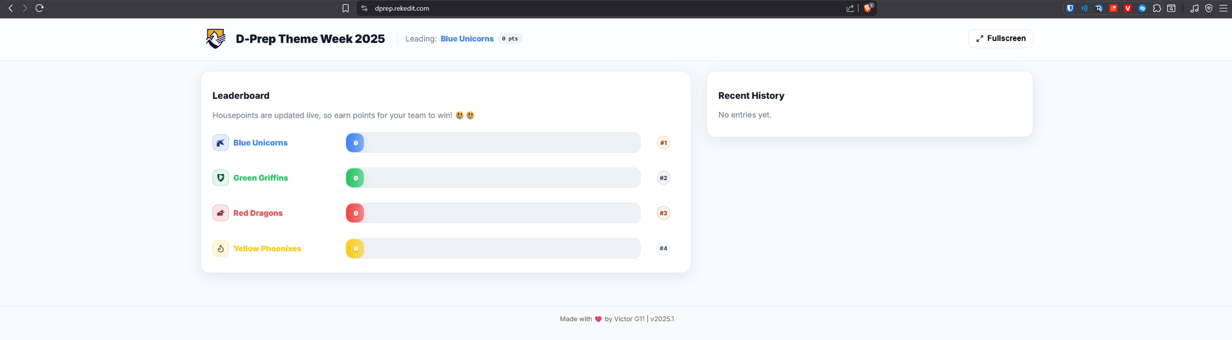 Theme Week Live Leaderboard Platform 1