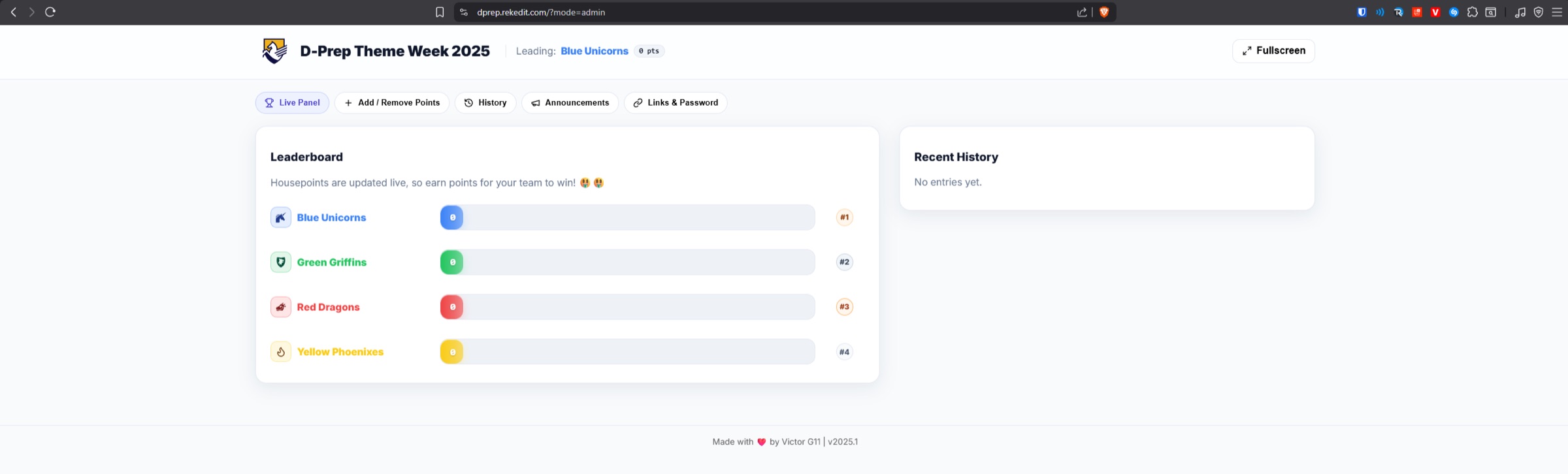Theme Week Live Leaderboard Platform 3
