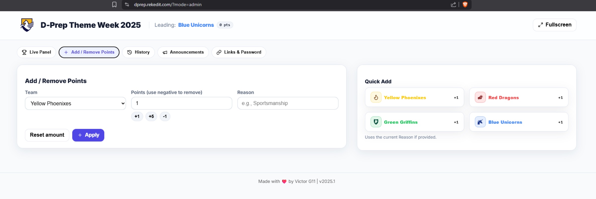 Theme Week Live Leaderboard Platform 4